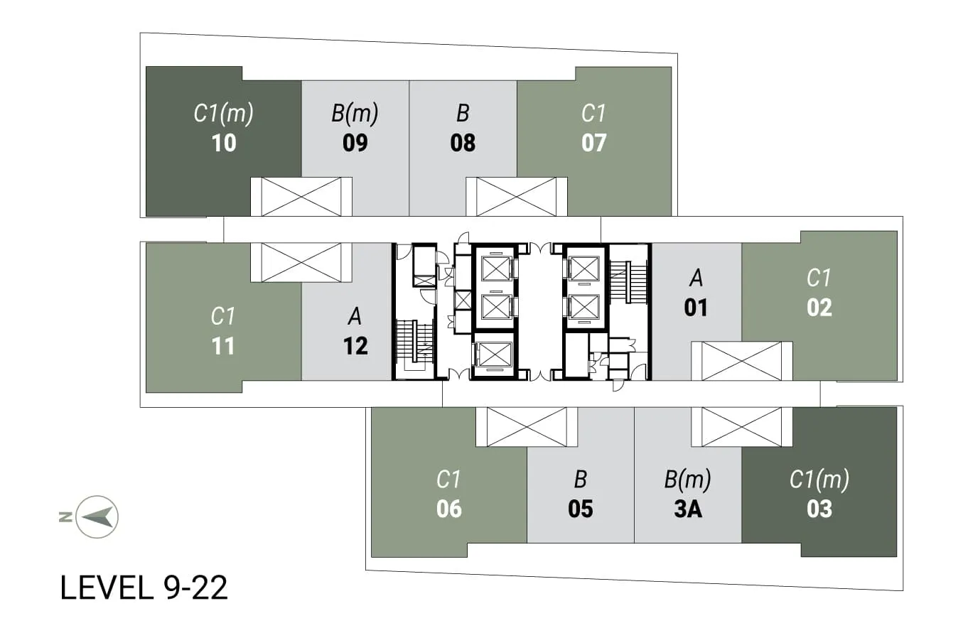 Enlace Suites 2 Key plan floor plan