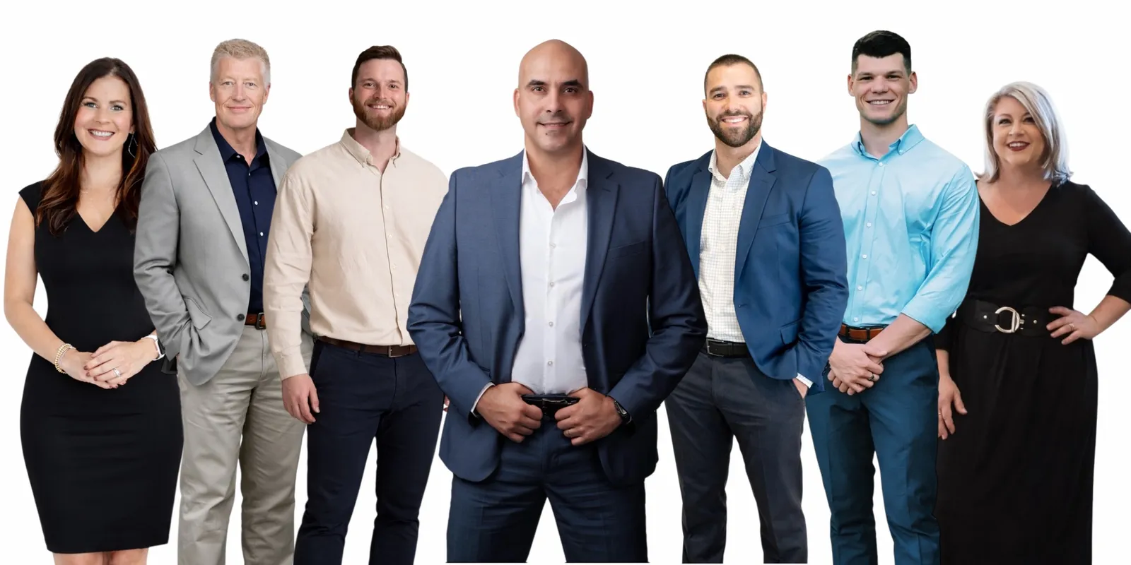 Alejandro Laurens con los vendedores de las constructoras con las que trabaja