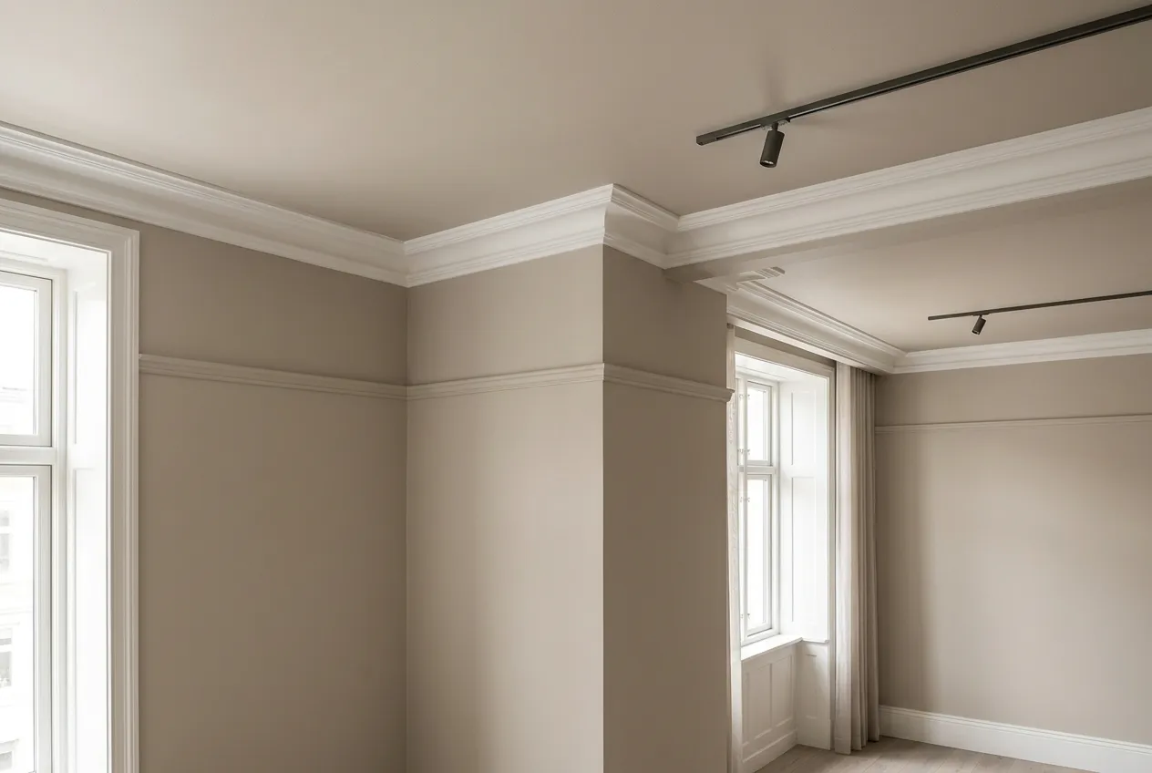 Strak gespoten plafond en wanden