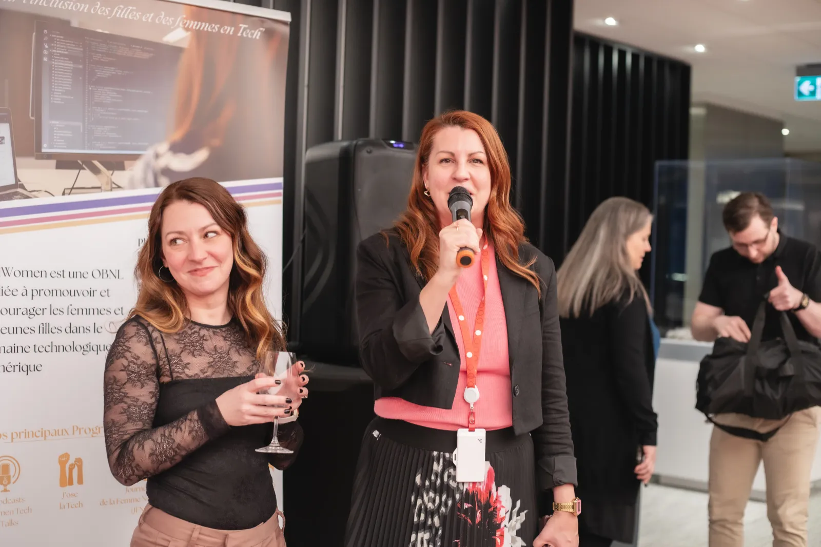 Female speakers at business conference