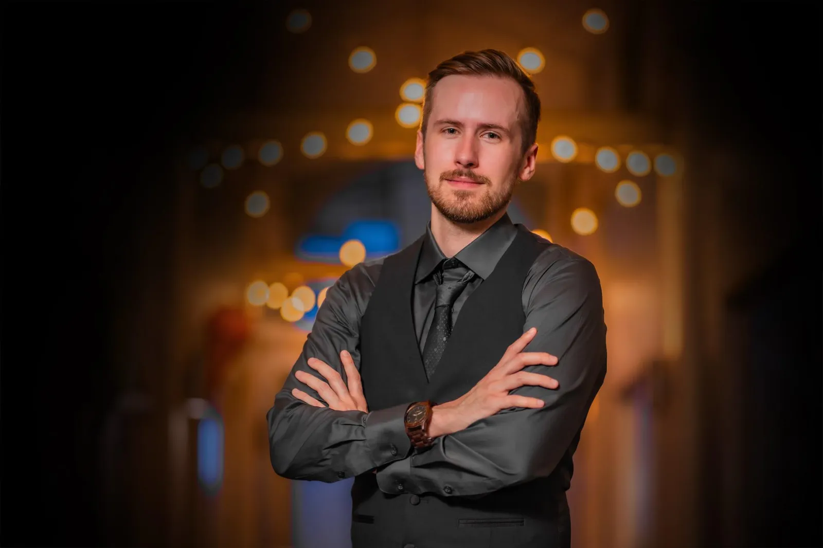 Nick Filipoff at an evening event