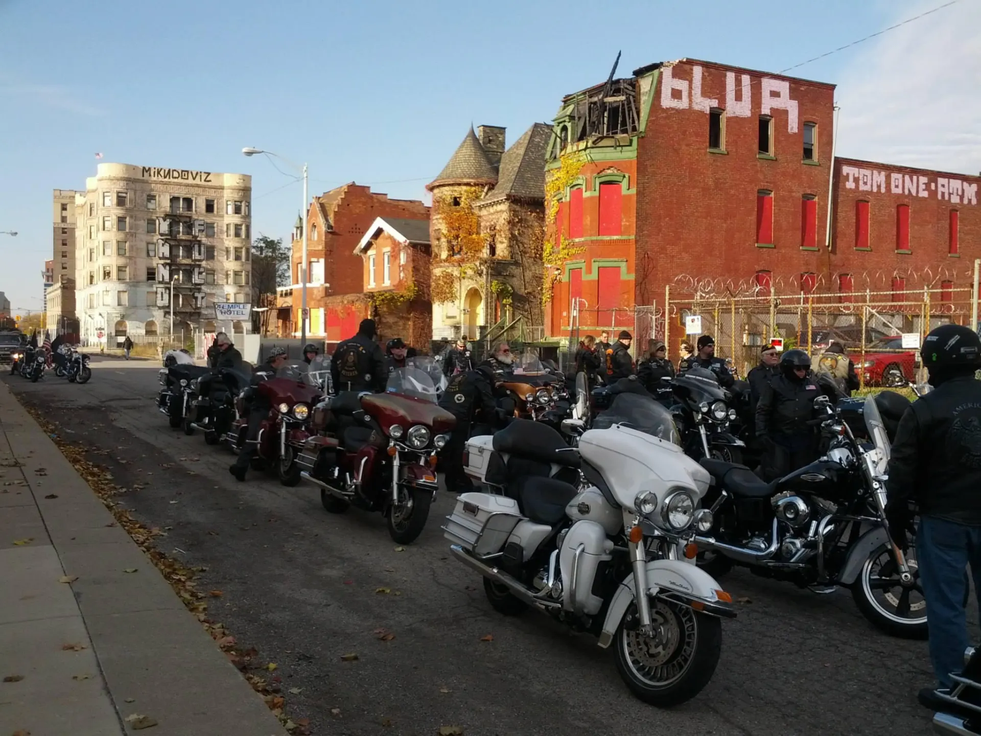 Legion Riders bikes lined up before a ride