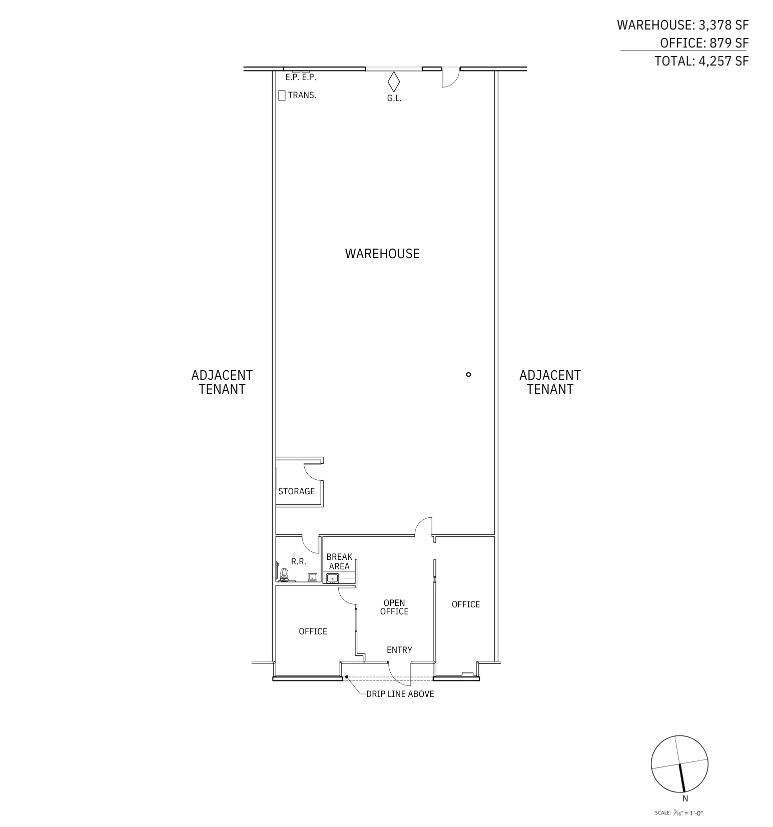 Suite E ground-level floor plan at 12760 Danielson Court