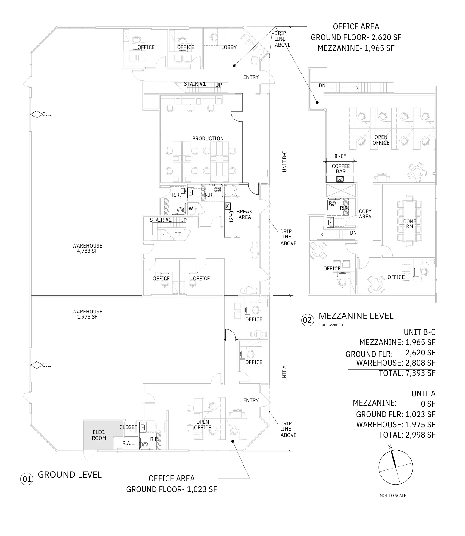 Suite B–C floor plan at 12840 Danielson Court with mezzanine