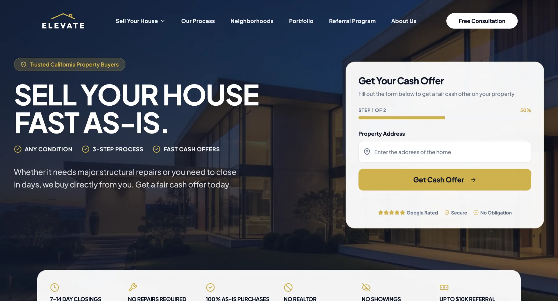 Elevate — Real Estate Investment website built by WebWorkBay