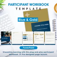 Participant Workbook Template - Blue & Gold (PowerPoint) – Image 1