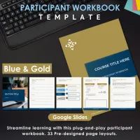 Participant Workbook Template  - Blue & Gold (Google Slides) – Image 1