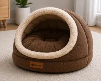 CozyCloud Cat Bed – Brown