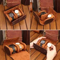 BAIGIO PORTABLE WATCH CASE- LRATHER WATCH ROLL – Image 8