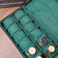 CAPRA GREEN LEATHER WATCH BOX - RETRO OLD MONEY ROLL – Image 4
