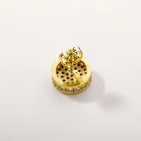 EOO6 ROUND HIPP HOP BLING BRASS EARRING - FASHION STUD EARRING – Image 5
