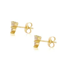 NEW  925 GOLDEN SNOWFLAKES - STUD EARRING – Image 4
