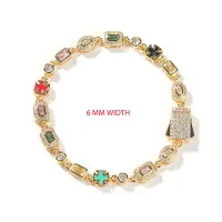 COLORFUL HIP HOP. NECKLACE SET -  ICYCUBE ZIRCONIA STONES DOPAAMIIINE CLAVICLE – Image 3