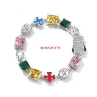 COLORFUL HIP HOP. NECKLACE SET -  ICYCUBE ZIRCONIA STONES DOPAAMIIINE CLAVICLE – Image 5