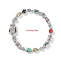 COLORFUL HIP HOP. NECKLACE SET -  ICYCUBE ZIRCONIA STONES DOPAAMIIINE CLAVICLE – Image 4