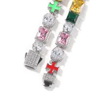COLORFUL HIP HOP. NECKLACE SET -  ICYCUBE ZIRCONIA STONES DOPAAMIIINE CLAVICLE – Image 7