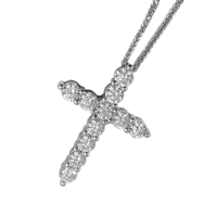 SERENITY 5MM ALL MOISSANITE CROSS NECKLACE - CHOPIN CHAIN JEWELRY – Image 4