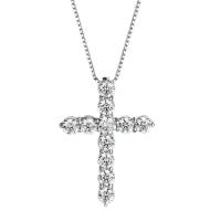 SERENITY 5MM ALL MOISSANITE CROSS NECKLACE - CHOPIN CHAIN JEWELRY – Image 1