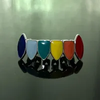 HALLOWEEN HOT PERSONALITY TRENDY GOLD PLATED - COLOURFUL GLOSSY SHARP TEETH GRILLS – Image 4