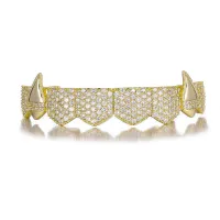 VAMPIRE BLING FULL MICRO PAVE CUBIC ZIRCON TEETHGRILLS- HALLOWEEN GRILLS – Image 6