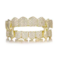VAMPIRE BLING FULL MICRO PAVE CUBIC ZIRCON TEETHGRILLS- HALLOWEEN GRILLS – Image 5