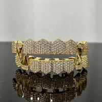 VAMPIRE BLING FULL MICRO PAVE CUBIC ZIRCON TEETHGRILLS- HALLOWEEN GRILLS – Image 11
