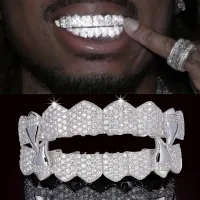 VAMPIRE BLING FULL MICRO PAVE CUBIC ZIRCON TEETHGRILLS- HALLOWEEN GRILLS – Image 8