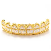T-SQUARE 8 TEETH COPPPER TEETH - HIP HOP 5A+CZ STONE TEETH  GRILLZ – Image 2