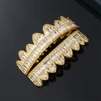 T-SQUARE 8 TEETH COPPPER TEETH - HIP HOP 5A+CZ STONE TEETH  GRILLZ – Image 4