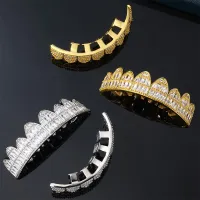 T-SQUARE 8 TEETH COPPPER TEETH - HIP HOP 5A+CZ STONE TEETH  GRILLZ – Image 3