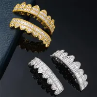 T-SQUARE 8 TEETH COPPPER TEETH - HIP HOP 5A+CZ STONE TEETH  GRILLZ – Image 5