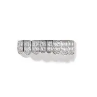 GRILLZ 925 STERLING SILVER MOISSANITE- ROUND CUT VVS1 WITH GRA SOLID GOLD – Image 2