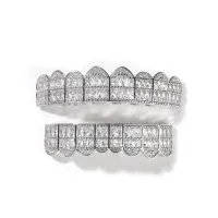 GRILLZ 925 STERLING SILVER MOISSANITE- ROUND CUT VVS1 WITH GRA SOLID GOLD – Image 1