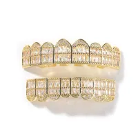 GRILLZ 925 STERLING SILVER MOISSANITE- ROUND CUT VVS1 WITH GRA SOLID GOLD – Image 6
