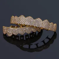 TP GRRILLZ FIT GOLD SILVER COLOUR  ICED OUT - MICRO PAVE CUBIC – Image 3