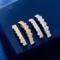 TP GRRILLZ FIT GOLD SILVER COLOUR  ICED OUT - MICRO PAVE CUBIC – Image 2