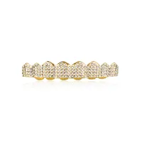 TP GRRILLZ FIT GOLD SILVER COLOUR  ICED OUT - MICRO PAVE CUBIC – Image 8