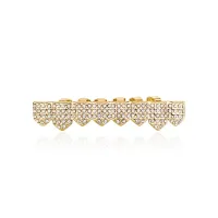 TP GRRILLZ FIT GOLD SILVER COLOUR  ICED OUT - MICRO PAVE CUBIC – Image 6
