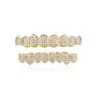 TP GRRILLZ FIT GOLD SILVER COLOUR  ICED OUT - MICRO PAVE CUBIC – Image 9