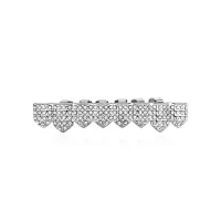 TP GRRILLZ FIT GOLD SILVER COLOUR  ICED OUT - MICRO PAVE CUBIC – Image 4