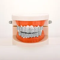 TP GRRILLZ FIT GOLD SILVER COLOUR  ICED OUT - MICRO PAVE CUBIC – Image 10