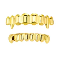 8/8 GLOSSY GRILLZ TEETH TOP & BOTTOM - VAMPIRE COSPLAY DENTAL GRILLZ – Image 4