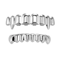 8/8 GLOSSY GRILLZ TEETH TOP & BOTTOM - VAMPIRE COSPLAY DENTAL GRILLZ – Image 2