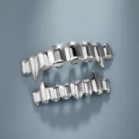 8/8 GLOSSY GRILLZ TEETH TOP & BOTTOM - VAMPIRE COSPLAY DENTAL GRILLZ – Image 3