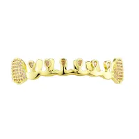 HIP HOP 5A+CZ STONE PAVE BLING ICED OUT WATER DROP -ZIRCON VAMPIRE FANG DENTAL GRILLZ – Image 2