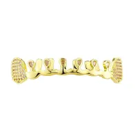HIP HOP 5A+CZ STONE PAVE BLING ICED OUT WATER DROP -ZIRCON VAMPIRE FANG DENTAL GRILLZ – Image 3