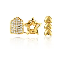 HALLOW STAR TEETH GRILLZ- GOLD SILVER PENTAGRAMS TOOTH CAPS – Image 8