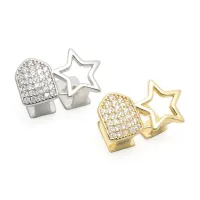 HALLOW STAR TEETH GRILLZ- GOLD SILVER PENTAGRAMS TOOTH CAPS – Image 7