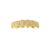 SIFISRRI CZ STONES TEETH GRILLZCAPS - CUBIC ZIRCONIA ICED OUT  MICRO PAVE MOUTH TOOTH  – Image 3