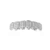 SIFISRRI CZ STONES TEETH GRILLZCAPS - CUBIC ZIRCONIA ICED OUT  MICRO PAVE MOUTH TOOTH  – Image 5